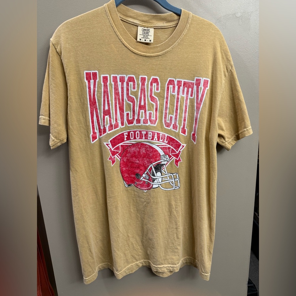 Comfort Colors Tan Kansas City Football Tee